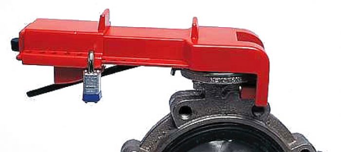 Butterfly valve lockout RED