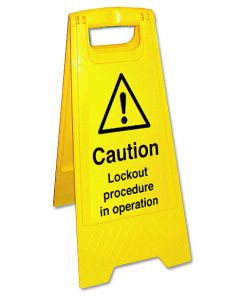  A Board, Danger - Caution Lockout procedure in operation