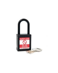 NC38 Nylon Shackle Safety padlock-BLACK