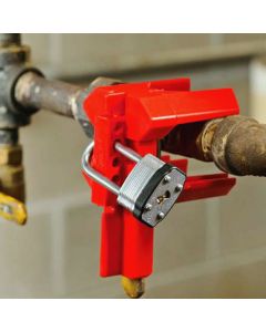 Ball Valve Lockout fits valve size 12.5mm to 31mm RED