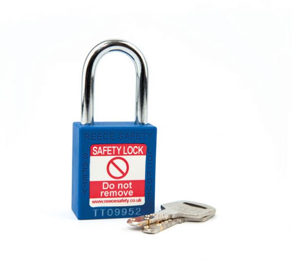  BLUE Steel Shackle safety padlock keyed differently
