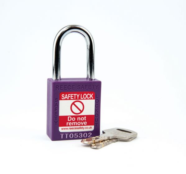  PURPLE Steel Shackle safety padlock keyed differently
