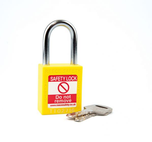  YELLOW Steel Shackle safety padlock keyed differently