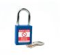  BLUE Steel Shackle safety padlock keyed differently
